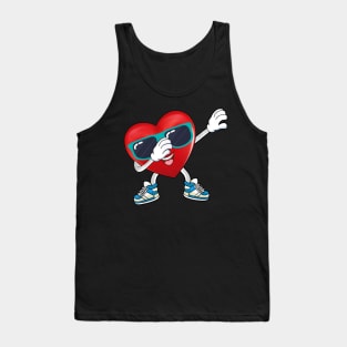 Dabbing Hearts Dance Challenge Valentines Day Tank Top